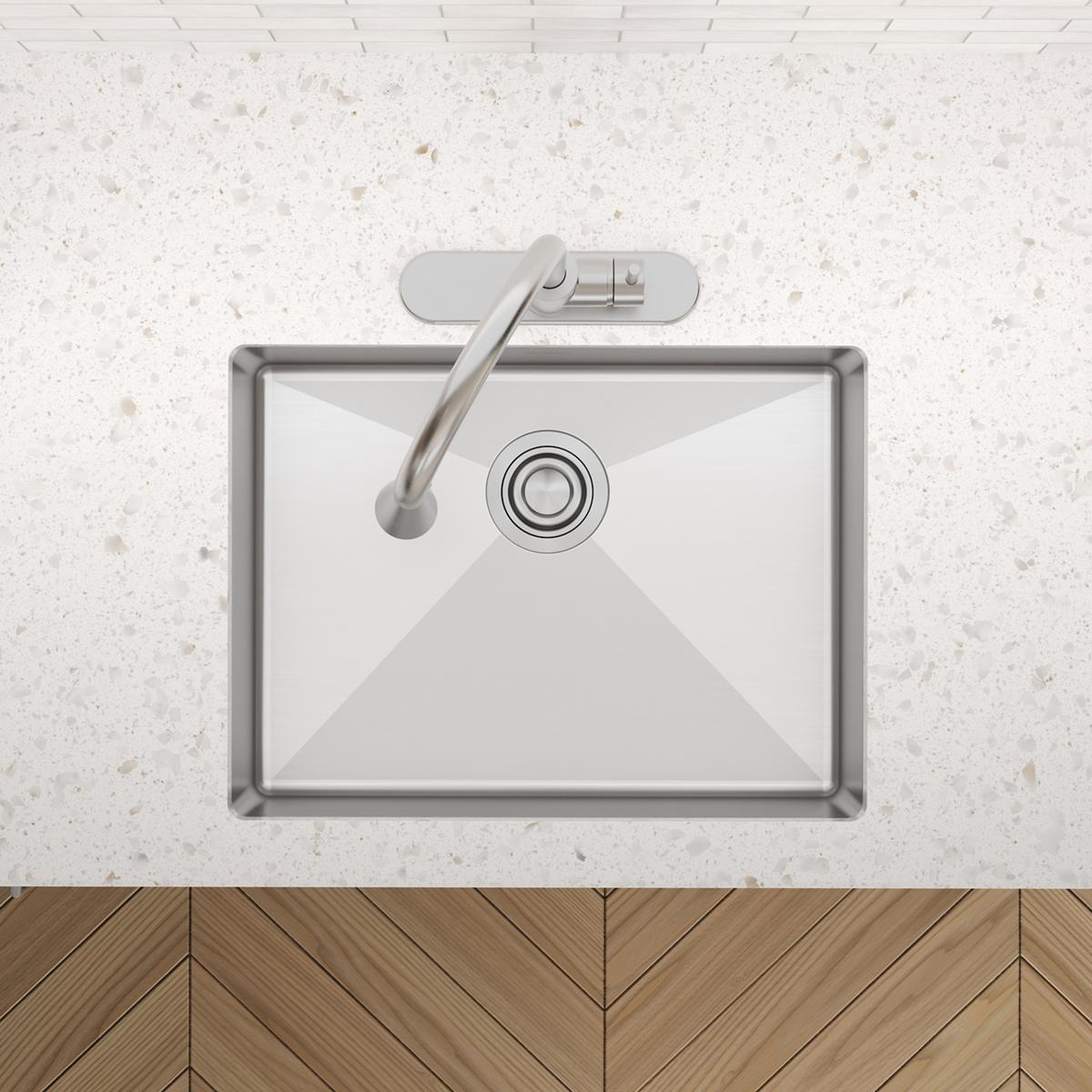 Elkay Crosstown 25" Dual Mount Stainless Steel ADA Kitchen Sink, Polished Satin, 1 Faucet Hole, ECTSRAD2522601