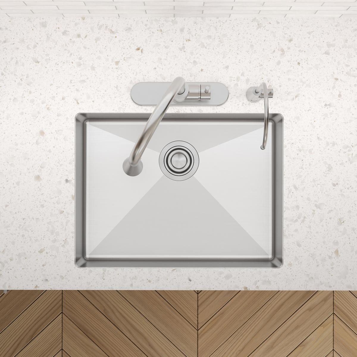Elkay Crosstown 25" Dual Mount Stainless Steel ADA Kitchen Sink, Polished Satin, 2 Faucet Holes, ECTSRAD2522602