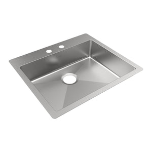 Alternate Image for Elkay Crosstown 25" Dual Mount Stainless Steel ADA Kitchen Sink, Polished Satin, 2 Faucet Holes, ECTSRAD2522602