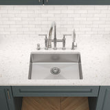 Elkay Crosstown 25" Dual Mount Stainless Steel ADA Kitchen Sink, Polished Satin, 5 Faucet Holes, ECTSRAD2522605