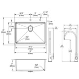 Elkay Crosstown 33" Dual Mount Stainless Steel Kitchen Sink Kit with Faucet, Custom Faucet Holes, ECTSRS33229TFGB