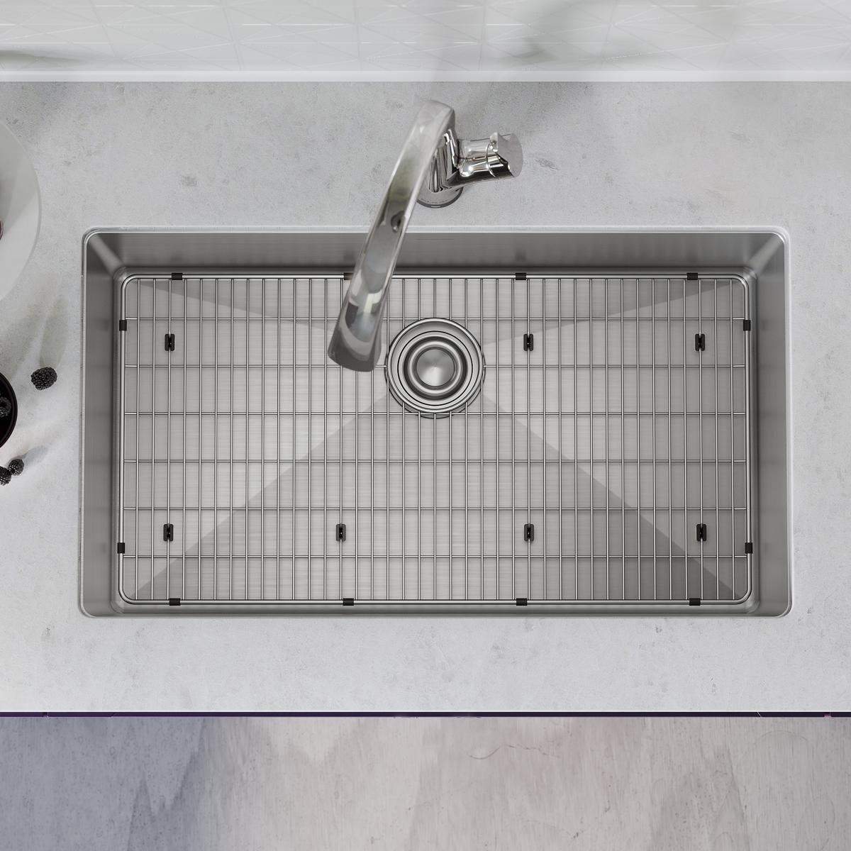 Elkay Crosstown 33" Dual Mount Stainless Steel Kitchen Sink Kit with Faucet, Single Bowl 18 Gauge, ECTSRS33229TFLC