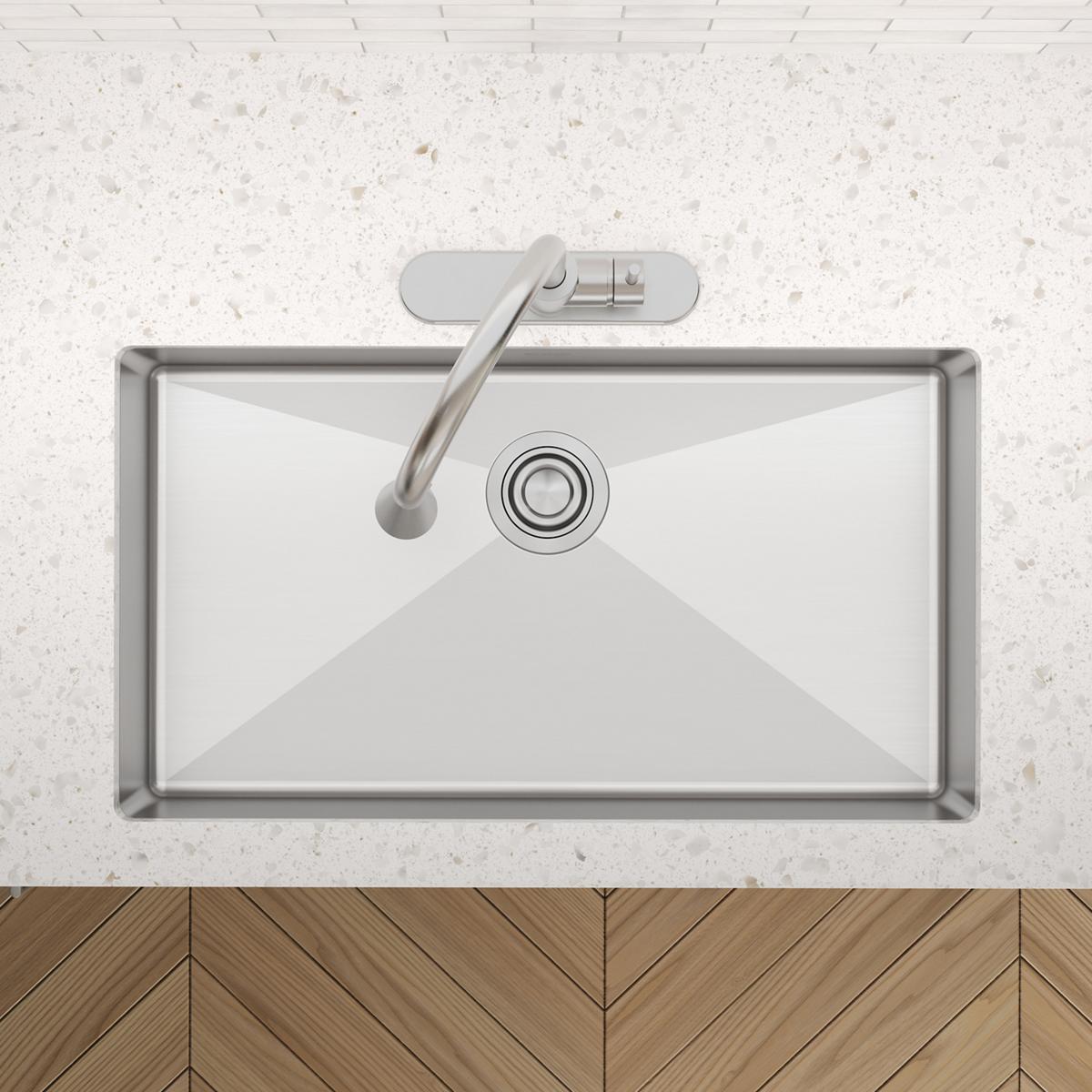 Elkay Crosstown 33" Dual Mount Stainless Steel ADA Kitchen Sink, Polished Satin, 1 Faucet Hole, ECTSRSAD3322601