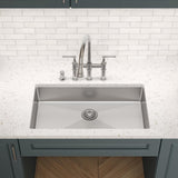 Elkay Crosstown 33" Dual Mount Stainless Steel ADA Kitchen Sink, Polished Satin, 4 Faucet Holes, ECTSRSAD3322604