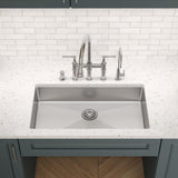 Elkay Crosstown 33" Dual Mount Stainless Steel ADA Kitchen Sink, Polished Satin, 5 Faucet Holes, ECTSRSAD3322605