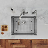 Elkay Crosstown 24" Undermount Stainless Steel Kitchen Sink Kit with Faucet, 16 Gauge, EFRU211510TFG