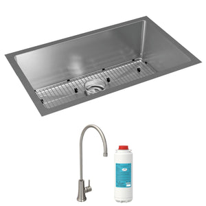 Alternate Image for Elkay Crosstown 31" Undermount Stainless Steel Kitchen Sink Kit with Faucet, 16 Gauge, EFRU281610TFG
