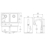Elkay Crosstown 31" Undermount Stainless Steel Kitchen Sink Kit with Faucet, 50/50 Double Bowl, 16 Gauge, EFRU311810TFLC