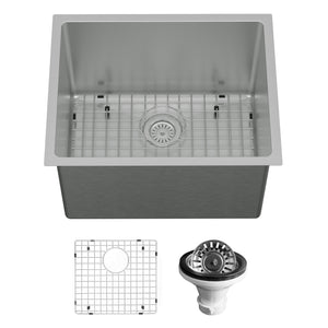 Alternate Image for Karran Elite 23" Undermount Stainless Steel Kitchen Sink with Accessories, 16 Gauge, EL-74-PK1