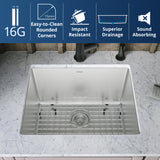 Karran Elite 23" Undermount Stainless Steel Kitchen Sink with Accessories, 16 Gauge, EL-74-PK1