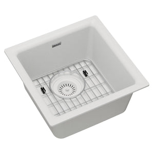 Alternate Image for Elkay Quartz Classic 16" Rectangular Quartz Bar/Prep Sink Kit, White, ELG1616WH0C