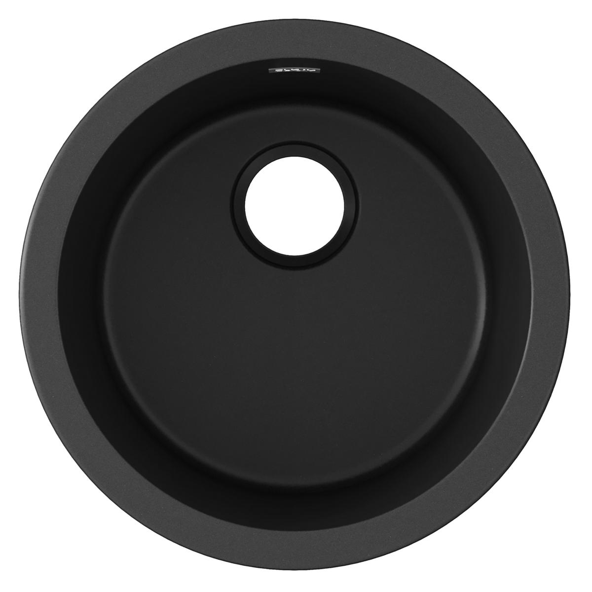 Elkay Quartz Classic 18" Dual Mount Quartz Kitchen Sink, Single Bowl, Black, ELG16FBBK0