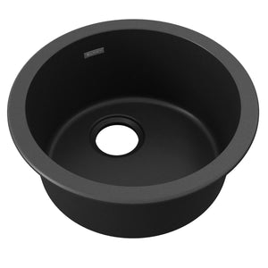 Alternate Image for Elkay Quartz Classic 18" Dual Mount Quartz Kitchen Sink, Single Bowl, Black, ELG16FBBK0