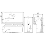 Elkay Quartz Classic 33" Undermount Quartz Kitchen Sink Kit with Faucet, Single Bowl Greystone, ELGRU13322GSFLC