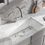 Elkay Quartz Classic 33" Undermount Quartz Kitchen Sink Kit, White, ELGRU13322WH0C