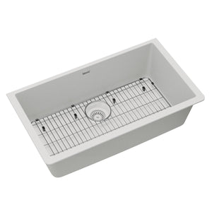 Alternate Image for Elkay Quartz Classic 33" Undermount Quartz Kitchen Sink Kit, White, ELGRU13322WH0C
