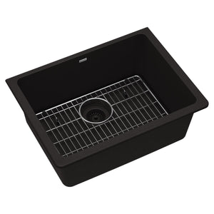 Alternate Image for Elkay Quartz Classic 25" Undermount Quartz Kitchen Sink Kit, Black, ELGU2522BK0C