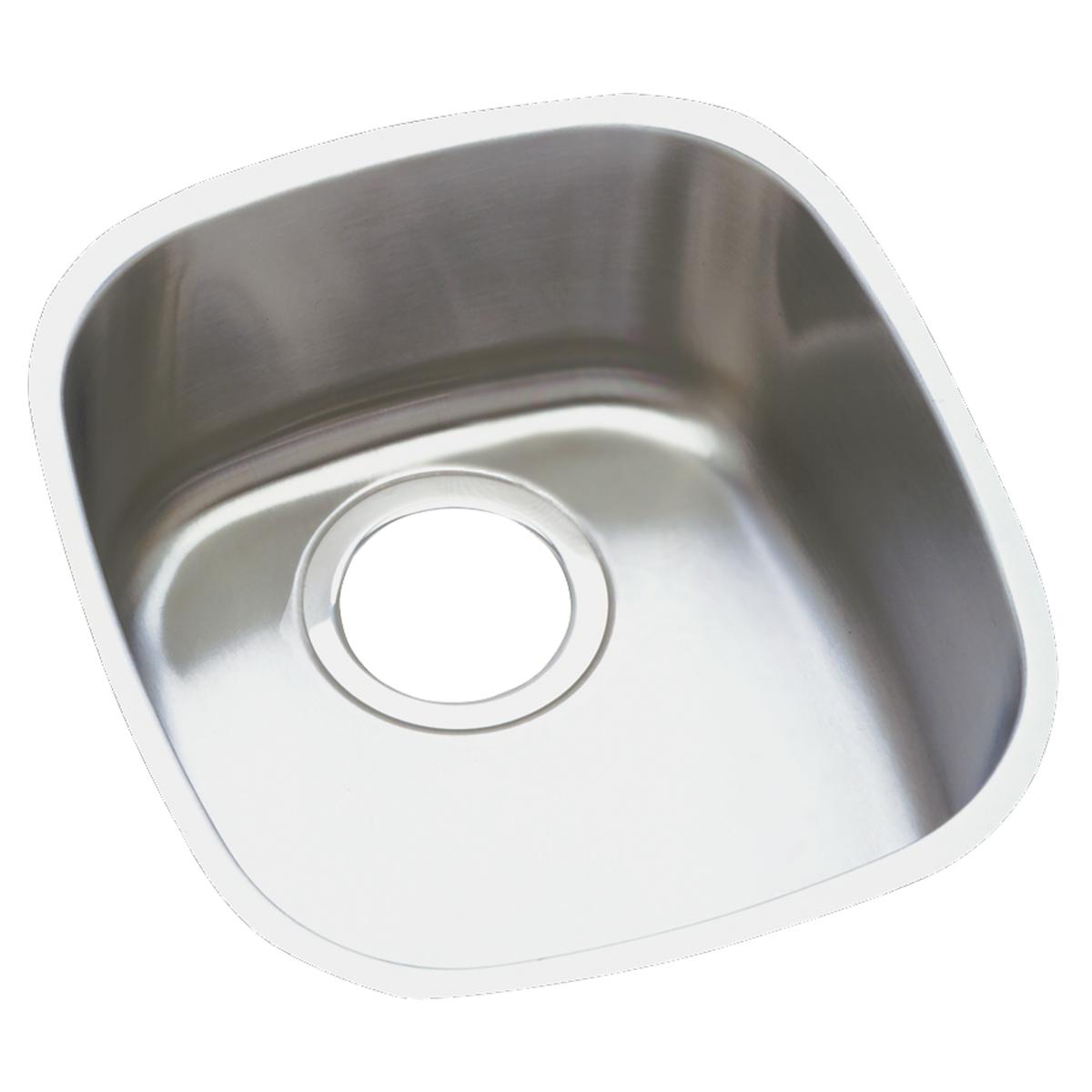 Elkay Lustertone Classic 14" Undermount Stainless Steel ADA Kitchen Sink Kit, Lustrous Satin, 18 Gauge, ELUH1113DBG