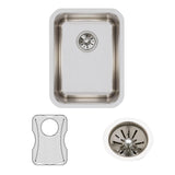 Elkay Lustertone Classic 14" Undermount Stainless Steel Kitchen Sink Kit, Lustrous Satin, 18 Gauge, ELUH1116DBG