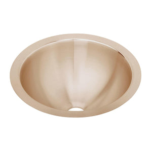 Alternate Image for Elkay 14" Round Undermount CuVerro Antimicrobial Copper ADA Bathroom Sink, Lustrous Satin, ELUH12-CU