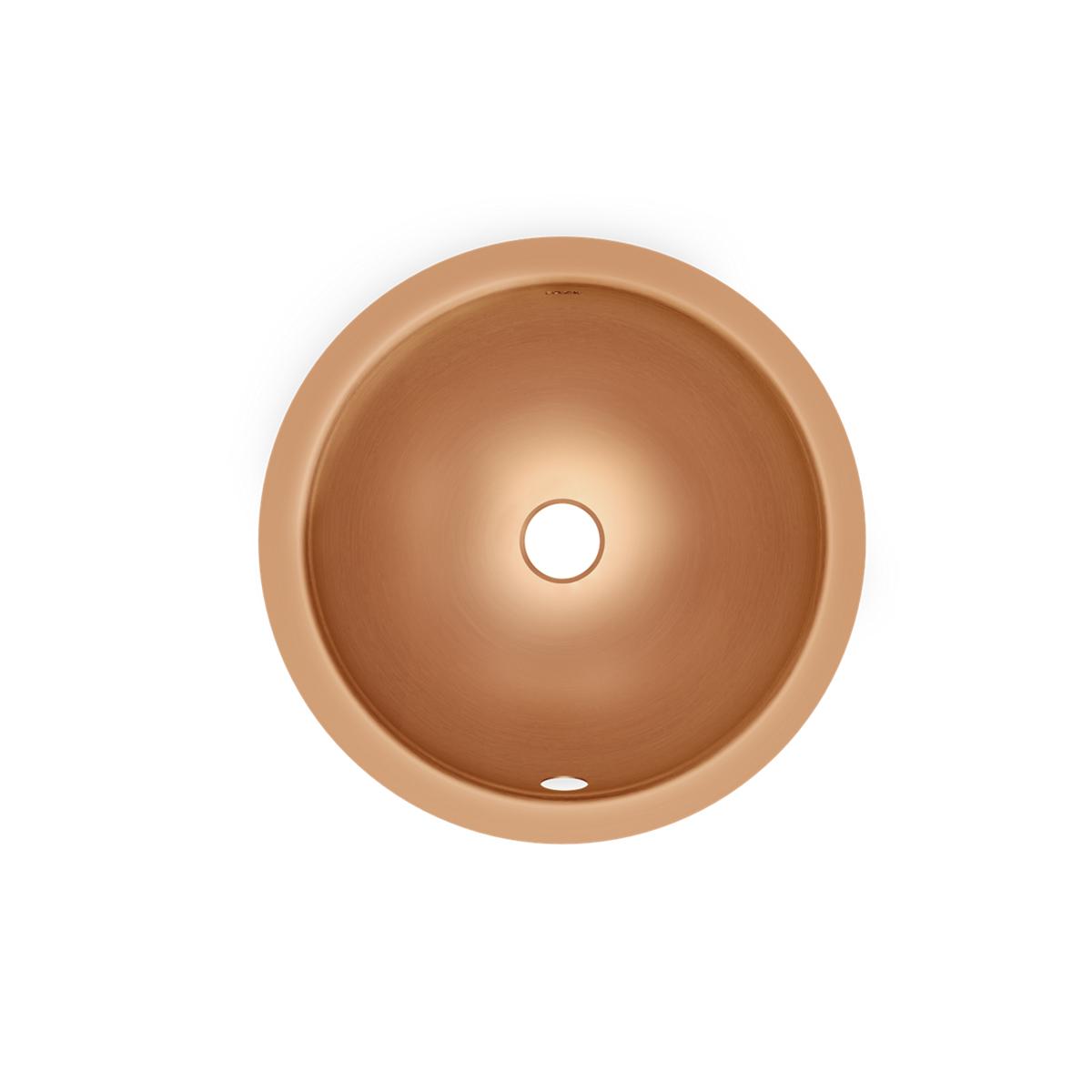 Elkay 14" Round Undermount CuVerro Antimicrobial Copper ADA Bathroom Sink, Lustrous Satin, ELUH12LV-CU