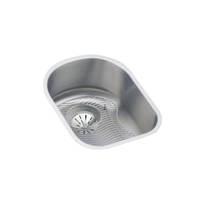 Alternate Image for Elkay Lustertone Classic 14" Undermount Stainless Steel Kitchen Sink Kit, Lustrous Satin, 18 Gauge, ELUH1317DBG