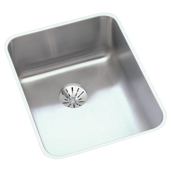 Elkay Lustertone Classic 17" Undermount Stainless Steel Kitchen Sink, Lustrous Satin, 18 Gauge, ELUH1418PD