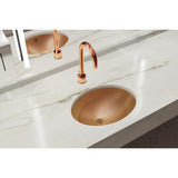 Elkay 18" Elliptical Undermount CuVerro Antimicrobial Copper ADA Bathroom Sink, Lustrous Satin, ELUH1511-CU