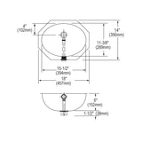 Elkay 18" Elliptical Undermount CuVerro Antimicrobial Copper ADA Bathroom Sink, Lustrous Satin, ELUH1511-CU