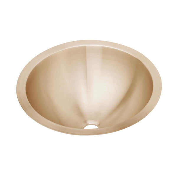 Elkay 18" Round Undermount CuVerro Antimicrobial Copper Bathroom Sink, Lustrous Satin, ELUH16LV-CU