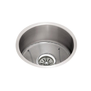 Alternate Image for Elkay Lustertone Classic 18" Undermount Stainless Steel Kitchen Sink Kit, Lustrous Satin, 18 Gauge, ELUH16FBDBG