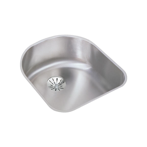 Elkay Lustertone Classic 19" Undermount Stainless Steel Kitchen Sink, Lustrous Satin, 18 Gauge, ELUH1716PD