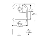 Elkay Lustertone Classic 19" Undermount Stainless Steel Kitchen Sink, Lustrous Satin, 18 Gauge, ELUH1716