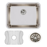 Elkay Lustertone Classic 24" Undermount Stainless Steel Kitchen Sink Kit, Lustrous Satin, 18 Gauge, ELUH211510DBG