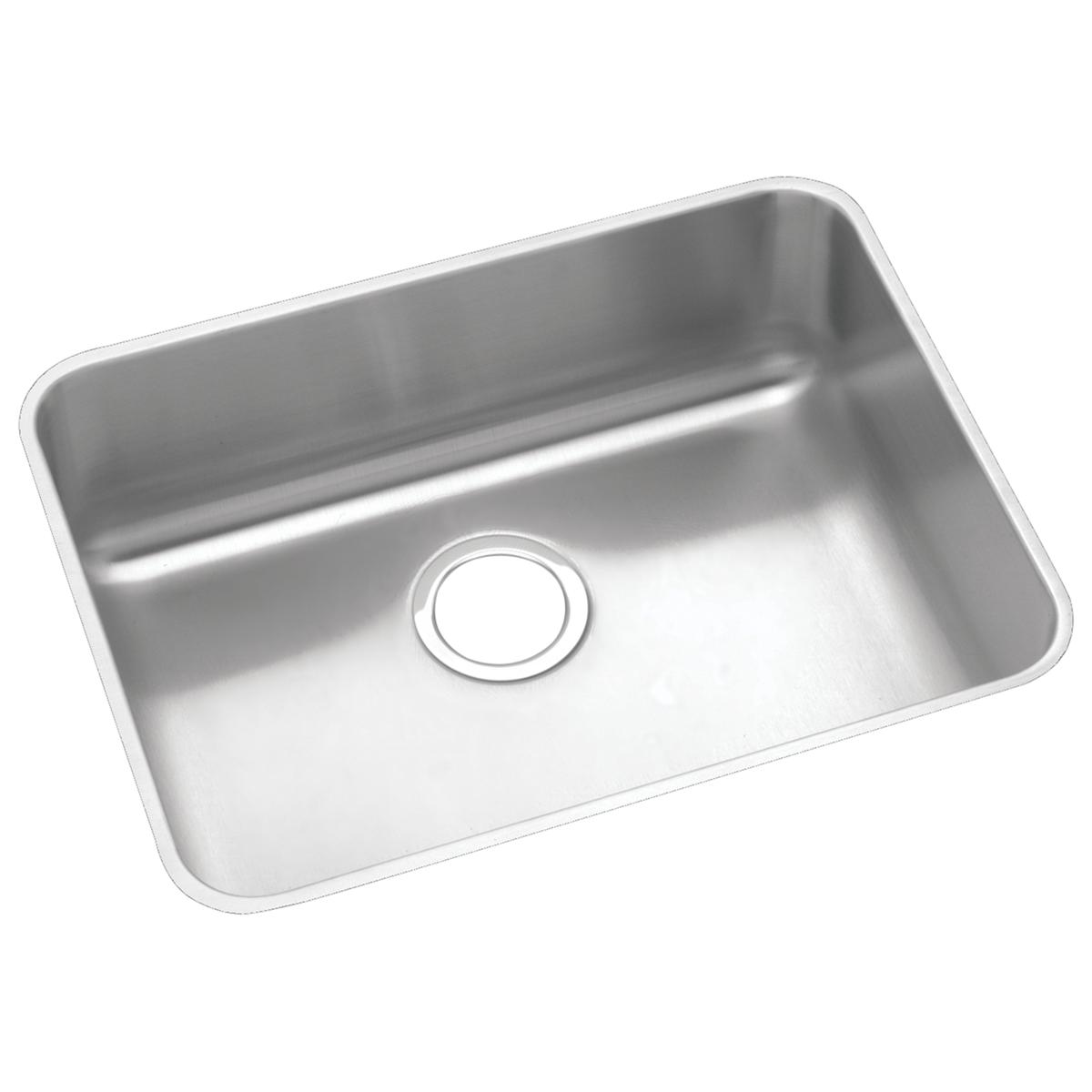Elkay Lustertone Classic 24" Undermount Stainless Steel Kitchen Sink Kit, Lustrous Satin, 18 Gauge, ELUH2115DBG