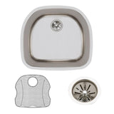 Elkay Lustertone Classic 24" Undermount Stainless Steel Kitchen Sink Kit, Lustrous Satin, 18 Gauge, ELUH211810DBG