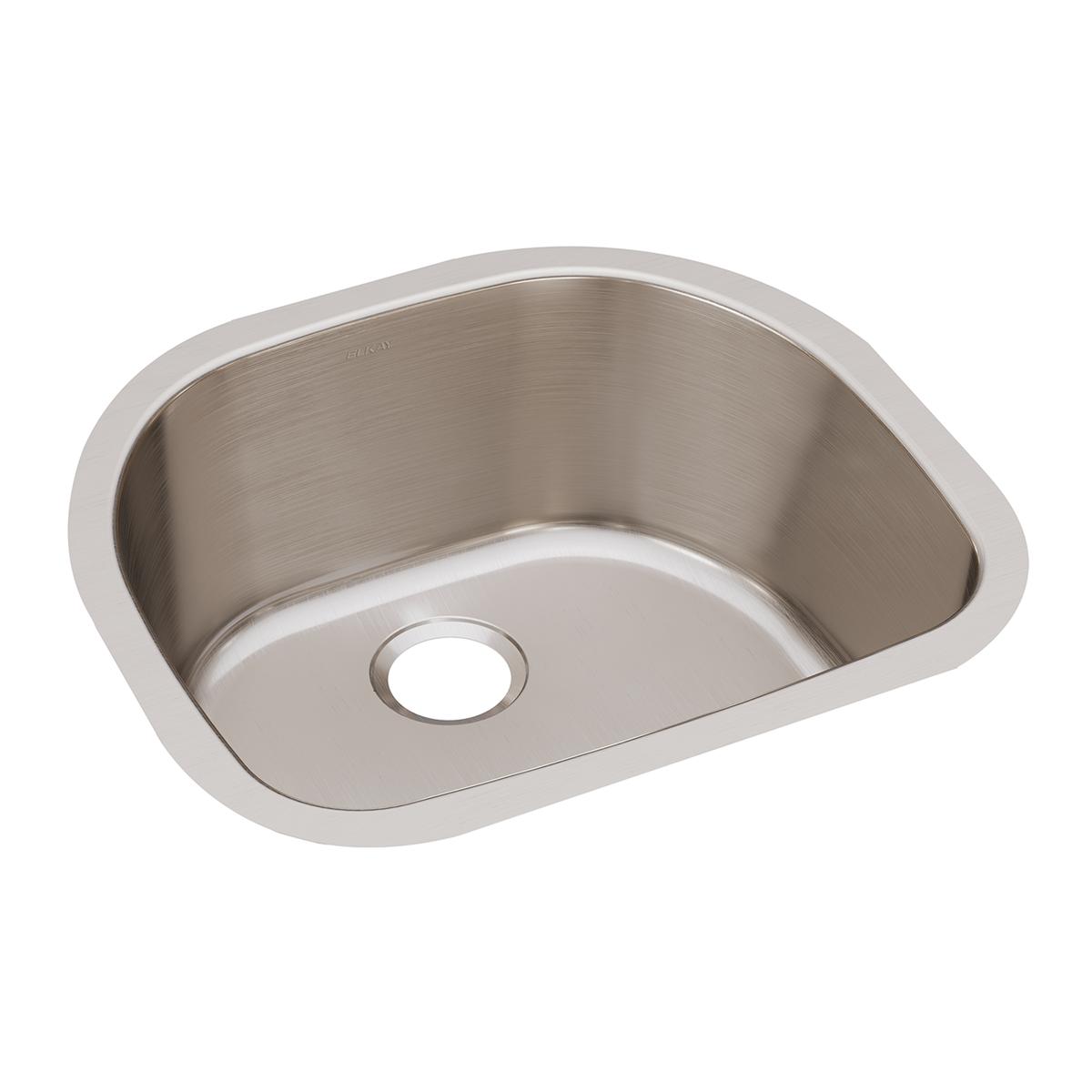 Elkay Lustertone Classic 24" Undermount Stainless Steel Kitchen Sink Kit, Lustrous Satin, 18 Gauge, ELUH2118DBG