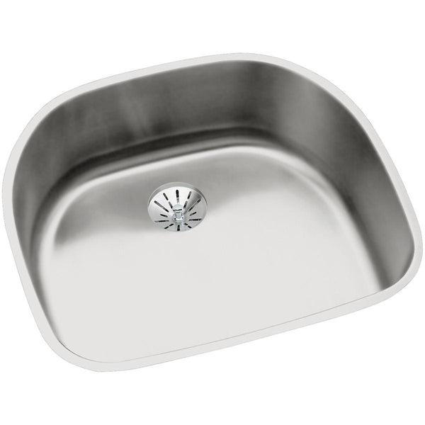 Elkay Lustertone Classic 24" Undermount Stainless Steel Kitchen Sink, Lustrous Satin, 18 Gauge, ELUH2118PD