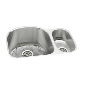 Alternate Image for Elkay Lustertone Classic 27" Undermount Stainless Steel Kitchen Sink Kit, 60/40 Double Bowl, Lustrous Satin, 18 Gauge, ELUH272010RDBG