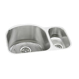 Elkay Lustertone Classic 27" Undermount Stainless Steel Kitchen Sink Kit, 60/40 Double Bowl, Lustrous Satin, 18 Gauge, ELUH272010RDBG