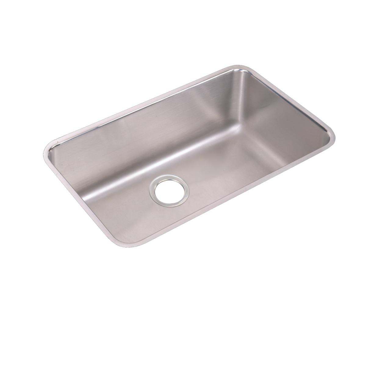 Elkay Lustertone Classic 31" Undermount Stainless Steel Kitchen Sink Kit, Lustrous Satin, 18 Gauge, ELUH281610DBG