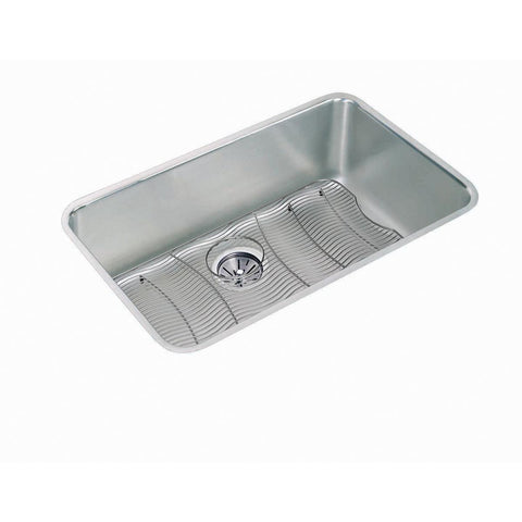 Elkay Lustertone Classic 31" Undermount Stainless Steel Kitchen Sink Kit, Lustrous Satin, 18 Gauge, ELUH281612DBG