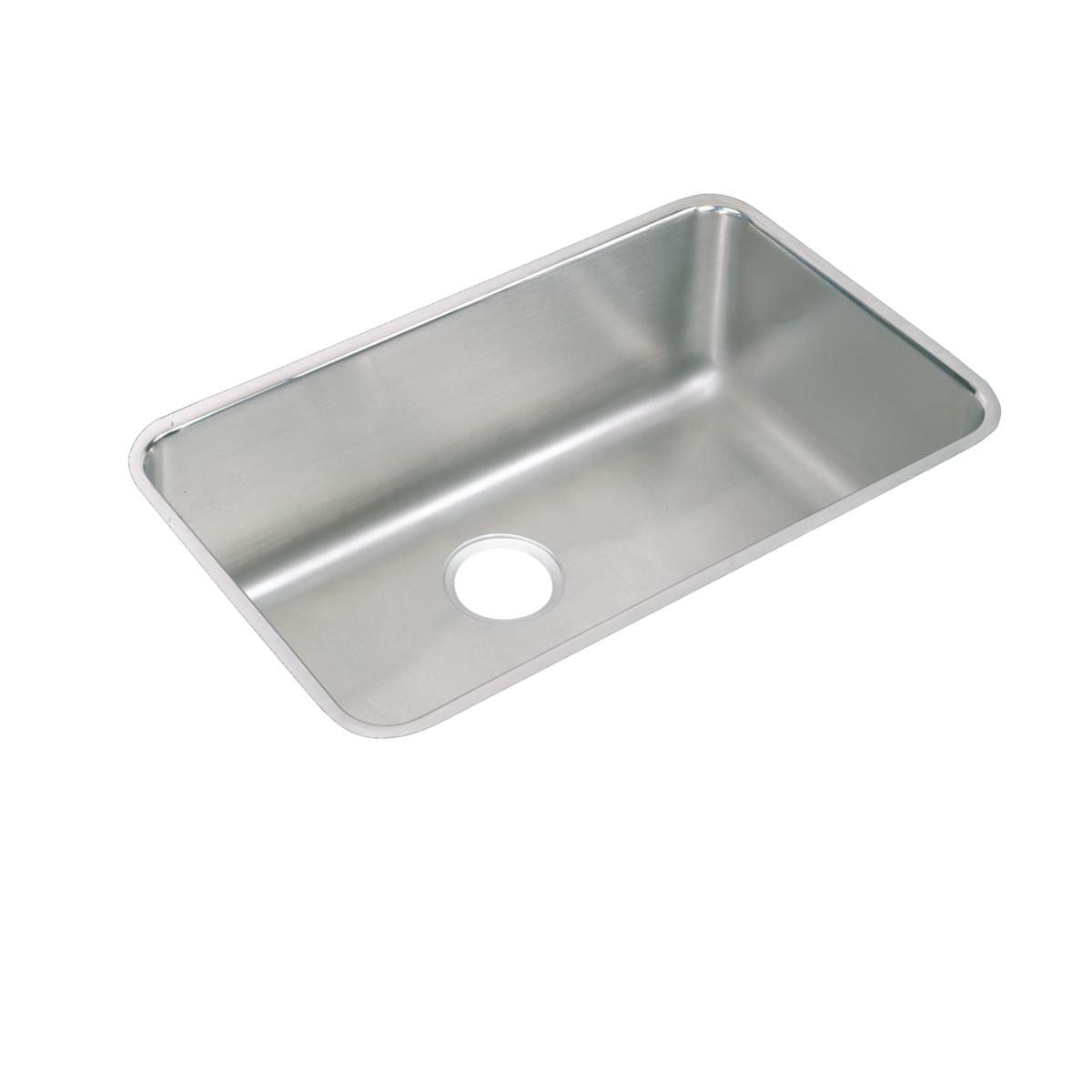 Elkay Lustertone Classic 31" Undermount Stainless Steel Kitchen Sink Kit, Lustrous Satin, 18 Gauge, ELUH281612DBG