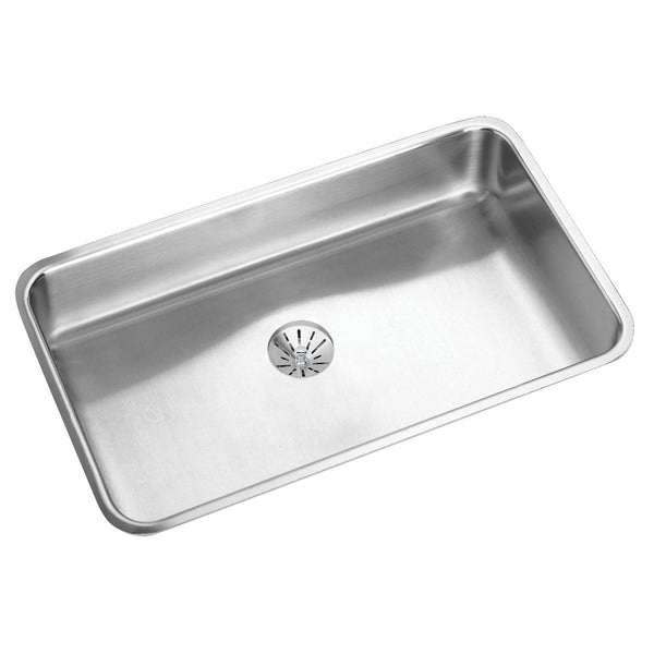 Elkay Lustertone Classic 31" Undermount Stainless Steel ADA Kitchen Sink, Lustrous Satin, 18 Gauge, ELUHAD281645PD