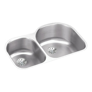 Alternate Image for Elkay Lustertone Classic 31" Undermount Stainless Steel Kitchen Sink, 40/60 Double Bowl, Lustrous Satin, 18 Gauge, ELUH311910LPD