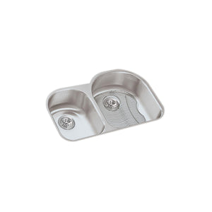 Alternate Image for Elkay Lustertone Classic 31" Undermount Stainless Steel Kitchen Sink Kit, 40/60 Double Bowl, Lustrous Satin, 18 Gauge, ELUH3119LDBG