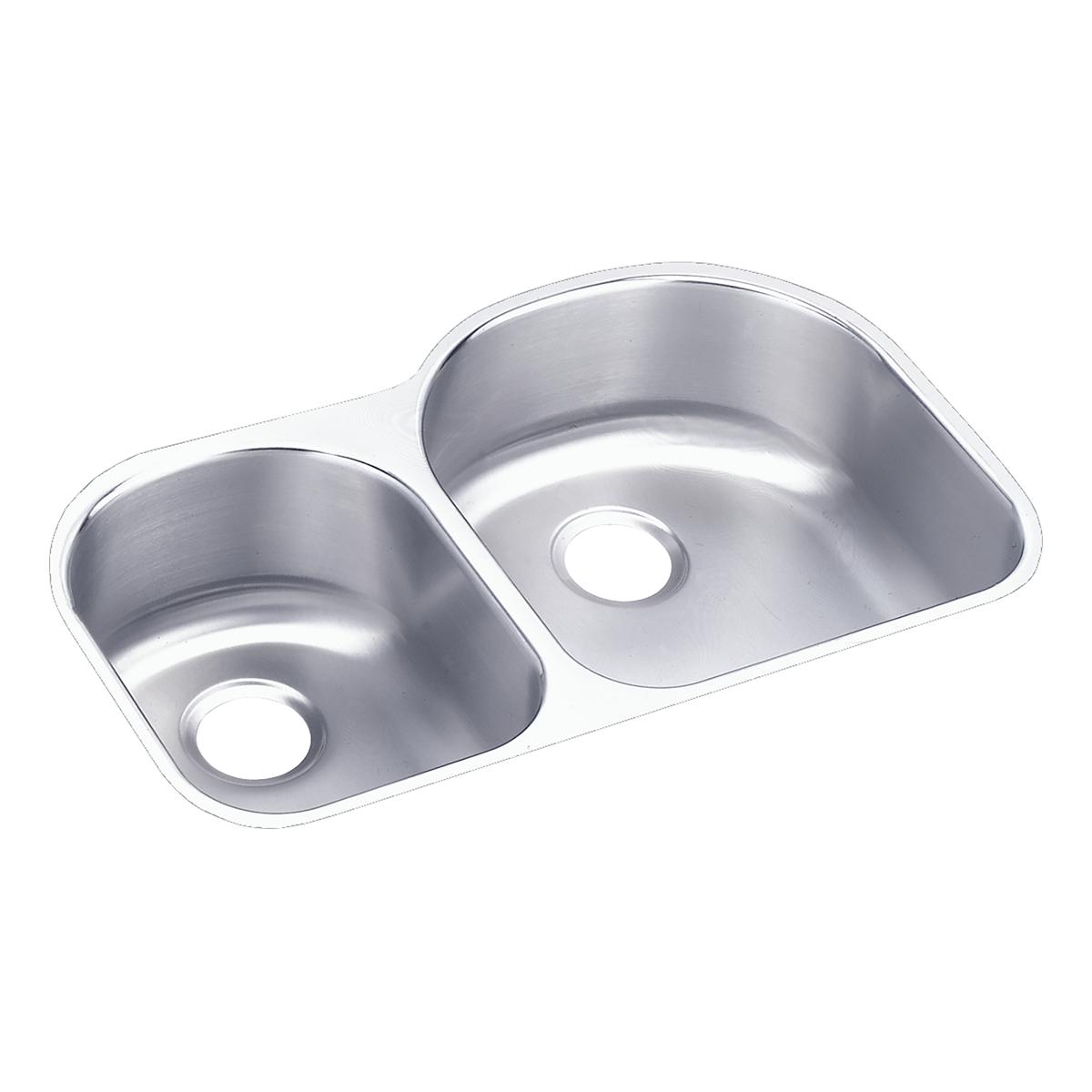 Elkay Lustertone Classic 31" Undermount Stainless Steel Kitchen Sink, 40/60 Double Bowl, Lustrous Satin, 18 Gauge, ELUH3119L