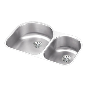 Alternate Image for Elkay Lustertone Classic 31" Undermount Stainless Steel Kitchen Sink, 60/40 Double Bowl, Lustrous Satin, 18 Gauge, ELUH3119RPD