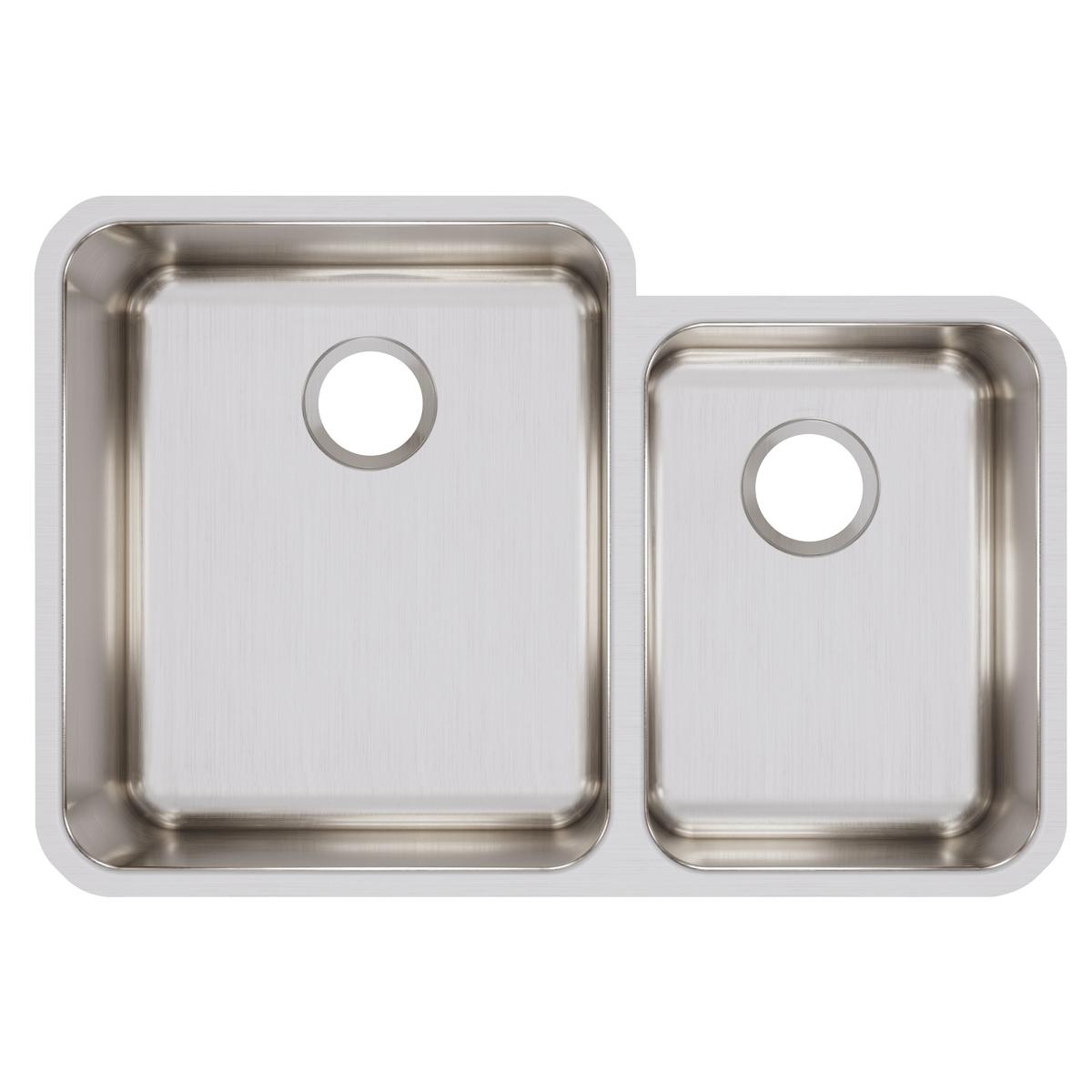 Elkay Lustertone Classic 31" Undermount Stainless Steel Kitchen Sink, 60/40 Double Bowl, Lustrous Satin, 18 Gauge, ELUH3121R