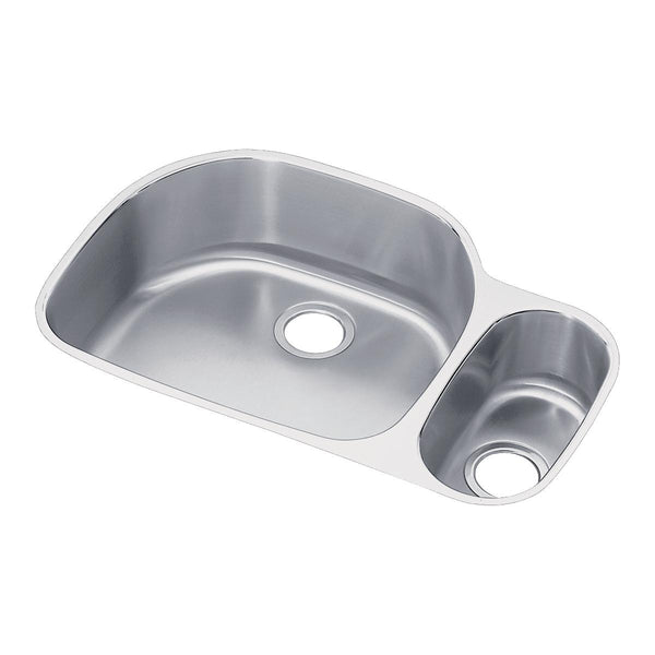 Elkay Lustertone Classic 32" Undermount Stainless Steel Kitchen Sink, 60/40 Double Bowl, Lustrous Satin, 18 Gauge, ELUH3221R